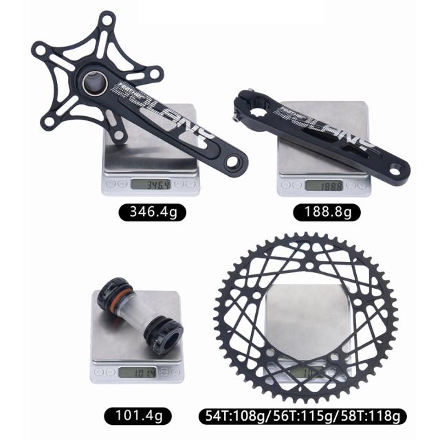 折りたたみ自転車チェーンホイール超軽量中空アルミ合金バイククランクセットプレート部品 54/56/58t