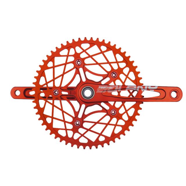 折りたたみ自転車チェーンホイール超軽量中空アルミ合金バイククランクセットプレート部品 54/56/58t