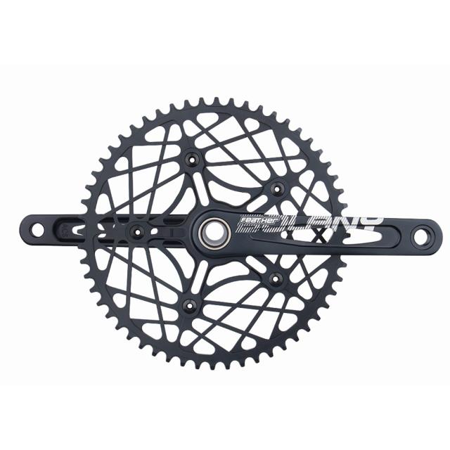 折りたたみ自転車チェーンホイール超軽量中空アルミ合金バイククランクセットプレート部品 54/56/58t