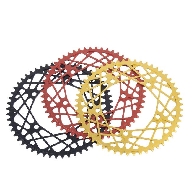 折りたたみ自転車チェーンホイール超軽量中空アルミ合金バイククランクセットプレート部品 54/56/58t