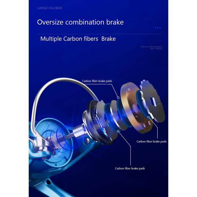 淡水塩水用の超スムーズスピニングフィッシングリール高強度6+1