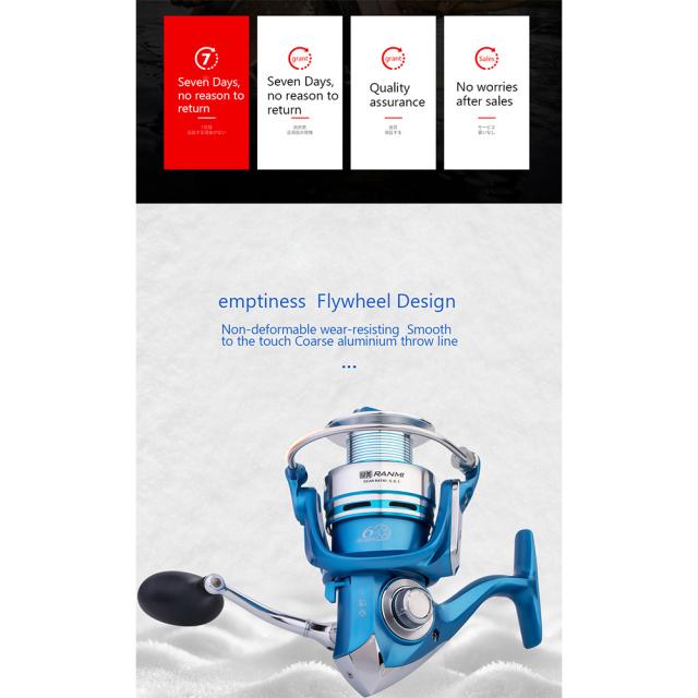 淡水塩水用の超スムーズスピニングフィッシングリール高強度6+1
