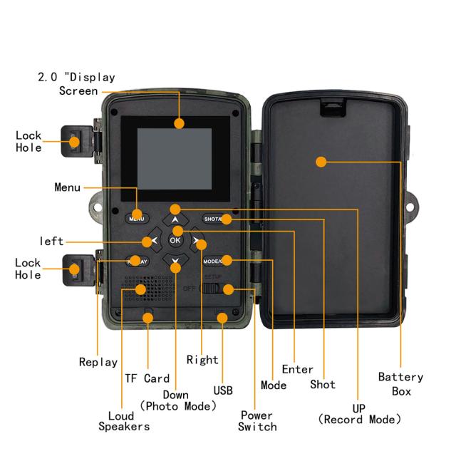 Pr 5000 1080p Hd 赤外線ハンティング カメラ 2.0 インチ Lcd スクリーン付き 野生のハンティング フットプリント カメラ_1