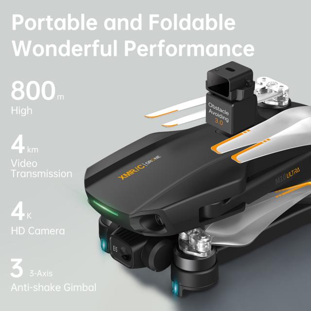RC ドローン XMR/C M10 ウルトラ S リレー 障害物回避 3 軸 4k EIS ドローン 空中写真 リモート コントロール 航空機 52,017円