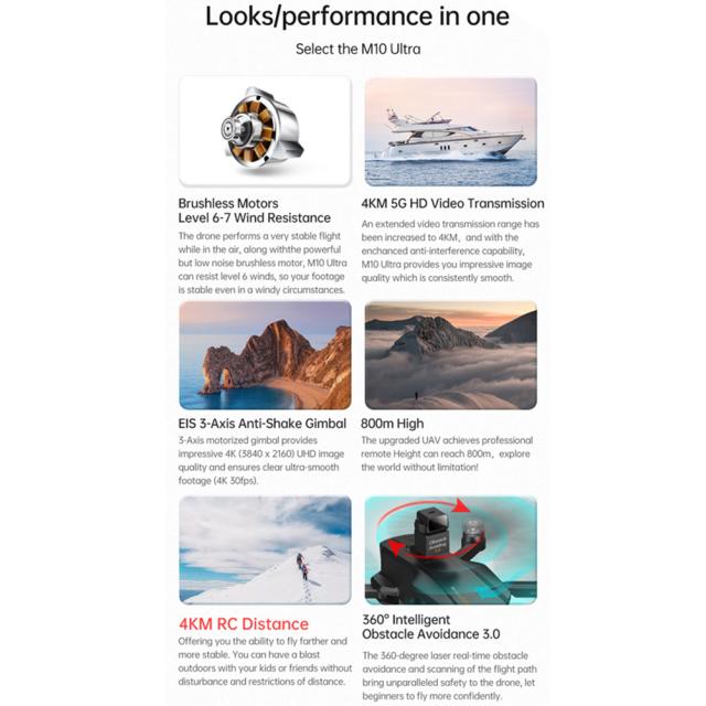 RC ドローン XMR/C M10 ウルトラ S リレー 障害物回避 3 軸 4k EIS ドローン 空中写真 リモート コントロール 航空機 RC ドローン XMR/C M10 ウルトラ S リレー 障害物回避 3 軸 4k EIS ドローン 空中写真 リモート コントロール 航空機