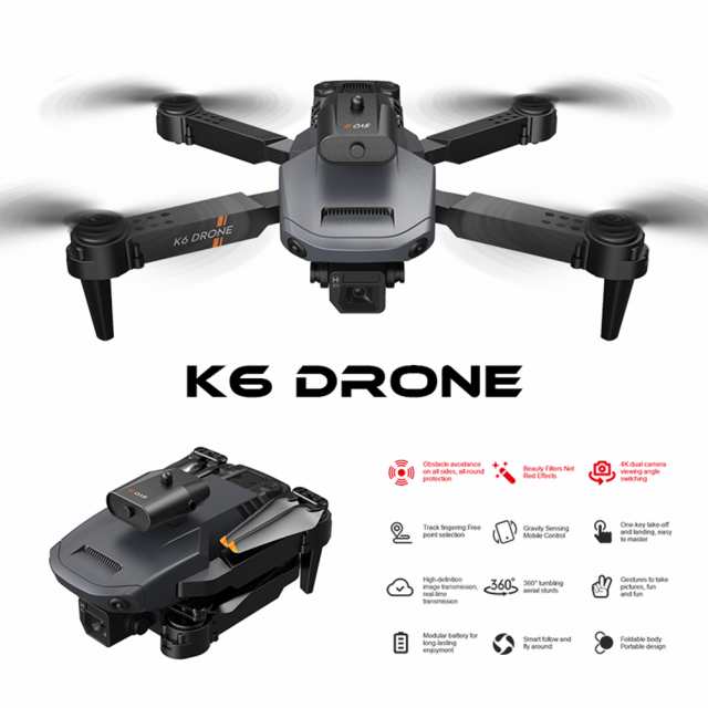 K6 Rc ミニ ドローン 4k Hd カメラ Wifi Fpv 四方赤外線障害物回避 