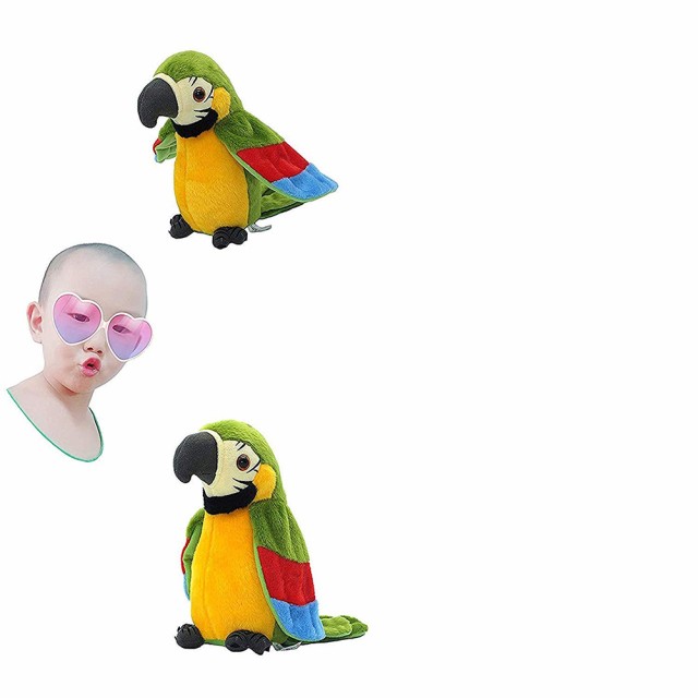 話すぬいぐるみオウムのおもちゃおかしい繰り返し学習ヘルパー多