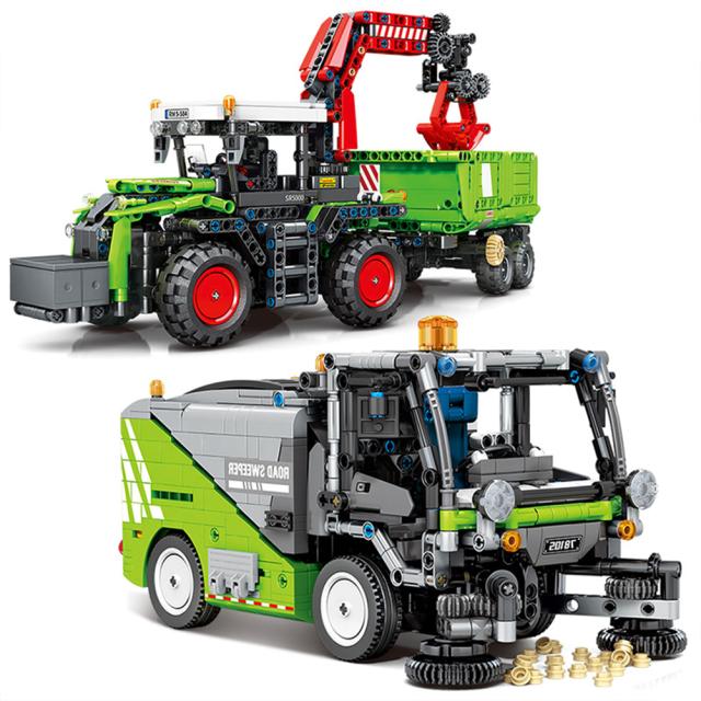 73500-74760パズルと互換性のあるメカニカルファームシリーズカーモデル組み立てられた小粒子ビルディングブロックおもちゃ子供向けギフト