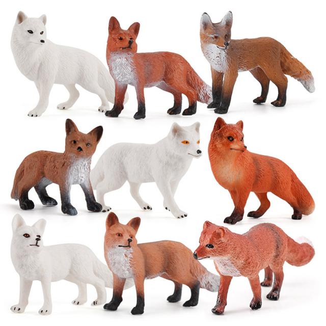 森林野生動物キツネモデルシミュレーション動物の置物装飾品 Pvc