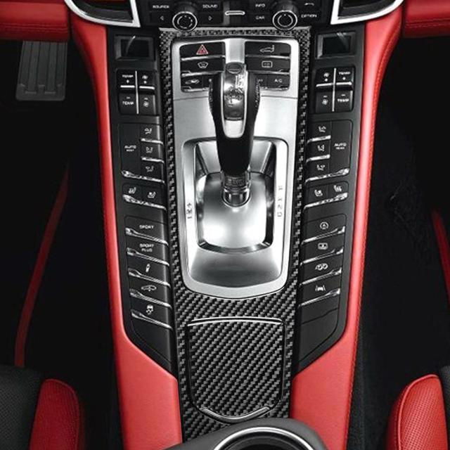 2 個防水炭素繊維中央制御パネルフレームカバートリムステッカー高温耐性自動車の付属品