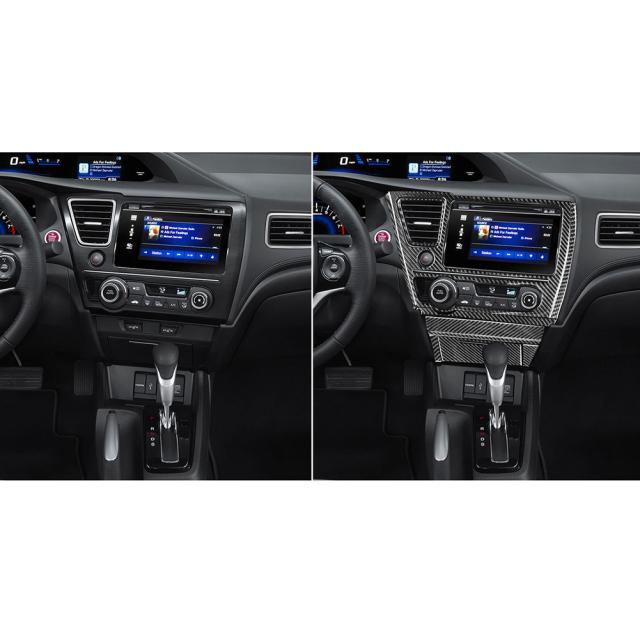 10 ピース/セット炭素繊維中央インパネ装飾ステッカーセット B 互換シビック 9th 世代左ドライブの通販は 9,102円