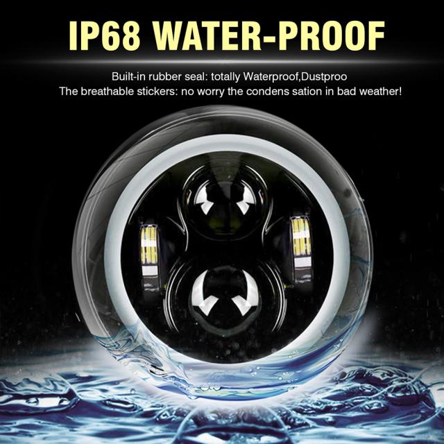 2 個 7 インチ車の Led ヘッドライト 6000k RGB Bluetooth 互換アプリヘッドランプ修正部品ラングラーと互換性_10
