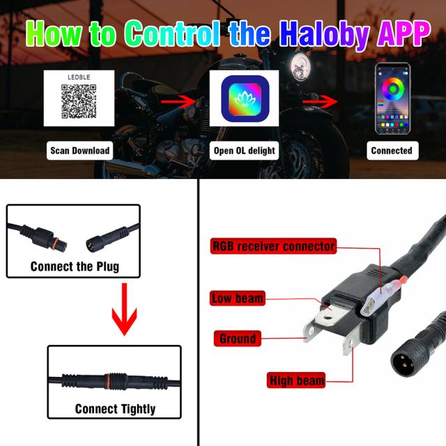 2 個 7 インチ車の Led ヘッドライト 6000k RGB Bluetooth 互換アプリヘッドランプ修正部品ラングラーと互換性_2