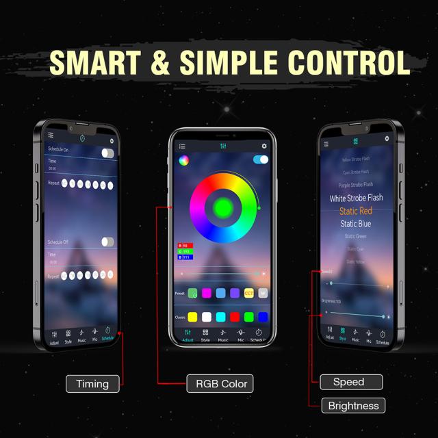 2 個 7 インチ車の Led ヘッドライト 6000k RGB Bluetooth 互換アプリヘッドランプ修正部品ラングラーと互換性_3