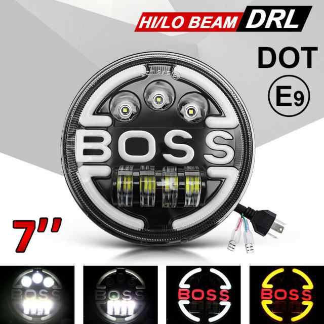 2 個 Boss 7 インチヘッドライトデイタイムランニングライト Led 高低