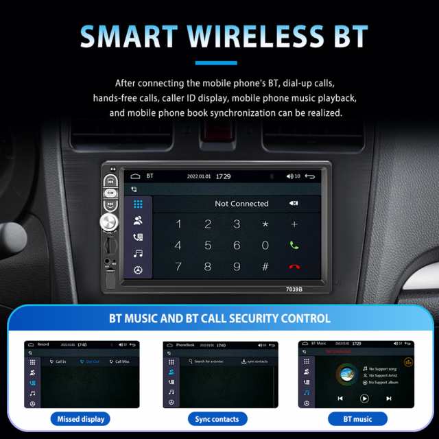 F13 1 Din カーラジオ 7 インチ Hd スクリーン Bluetooth 互換マルチメディアビデオ MP5 プレーヤー Carplay と互換性あり