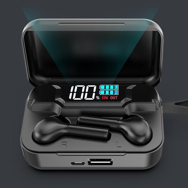 最新のBluetooth5.0対応ワイヤレスイヤホン V18-イヤホンbluetooth5.0,フック付きイヤホン,デジタル