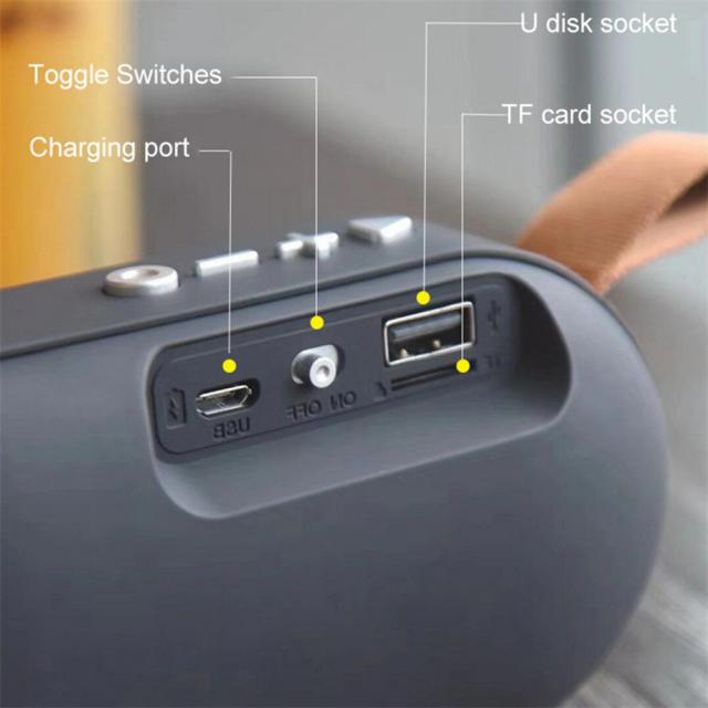 スマートフォンラップトップHdオーディオサブウーファーワイヤレススピーカー用T7ポータブル屋外ワイヤレスBluetooth互換4.2Tfスピーカー ポータブルラジオ