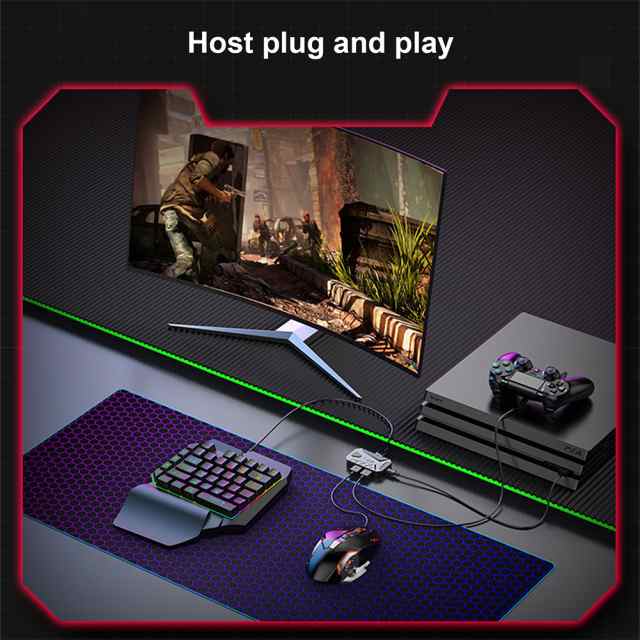 PS4 / PS5 / switch / xbox One / X/Sと互換性のあるバックライトゲームコンソールアクセサリを備えたキーボードおよびマウスコンバータセットの通販は 5,746円