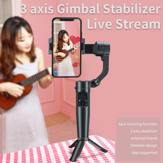 スマートフォン3軸ジンバルスタビライザー軽量折りたたみ式電話トラッカーモーションアンチシェイクハンドヘルドジンバル_10