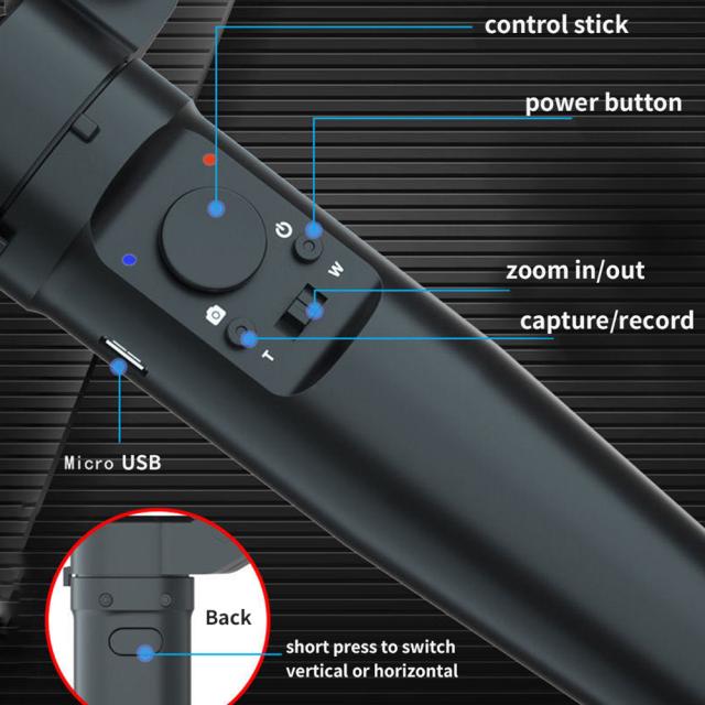 スマートフォン3軸ジンバルスタビライザー軽量折りたたみ式電話トラッカーモーションアンチシェイクハンドヘルドジンバル_13