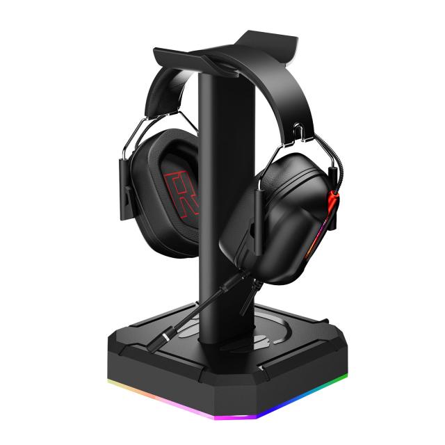 RGBゲーミングヘッドホンスタンド頑丈な滑り止めヘッドセット