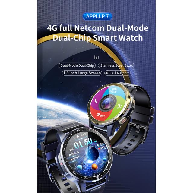 LOKMAT APPLLP7スマートウォッチ1.6インチ大画面防水4gネットワーク心拍数モニター、Android携帯に対応