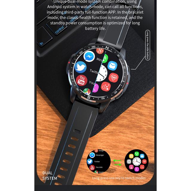 LOKMAT APPLLP7スマートウォッチ1.6インチ大画面防水4gネットワーク心拍数モニター、Android携帯に対応