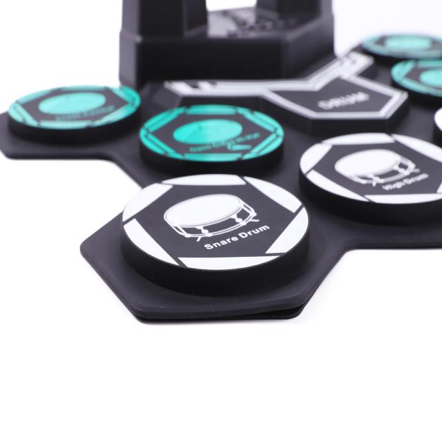 内蔵スピーカーロールアップ電子ドラムセットリチウム電池ポータブルサポートBluetooth対応子供用練習用ドラムキット_4