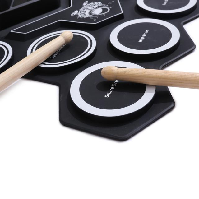内蔵スピーカーロールアップ電子ドラムセットリチウム電池ポータブルサポートBluetooth対応子供用練習用ドラムキット_12