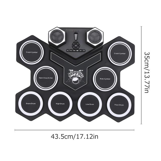 内蔵スピーカーロールアップ電子ドラムセットリチウム電池ポータブルサポートBluetooth対応子供用練習用ドラムキット_13