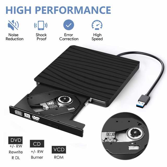 外付け DVD ドライブ Usb 3.0 Type-c 超薄型 Dvd バーナー ドライブ