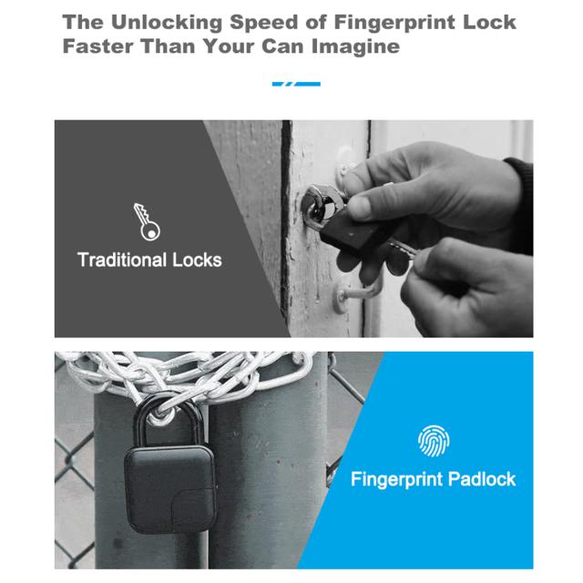 ASHATA スマート指紋南京錠 盗難防止 防水 安全寮ドア 電子ロック 防水 電子ロック ジム 小型ロック 倉庫ドア(並行輸入品) ASHATA スマート指紋南京錠 盗難防止 防水 安全寮ドア 電子ロック 防水