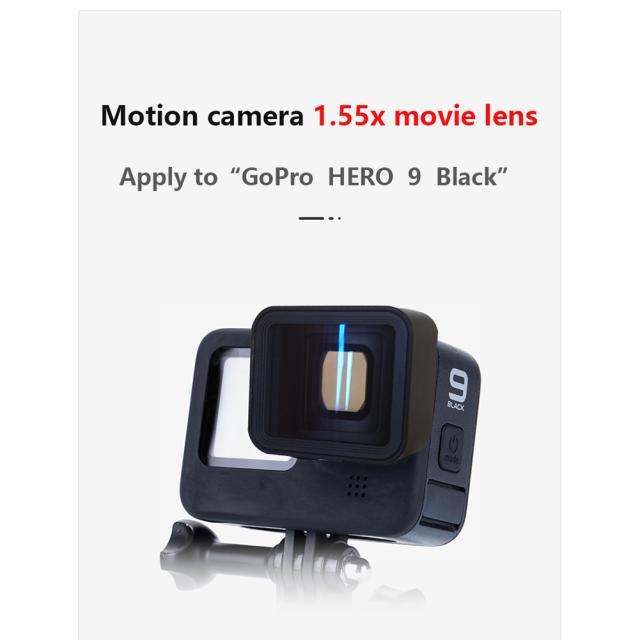HD 1.55x シネマ レンズ Gopro9 アクション カメラ ワイド スクリーン ブラシ付きブルーライト アナモルフィック レンズと互換性あり_1
