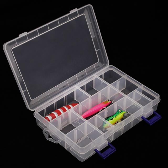 釣り道具箱調節可能なプラスチック釣りルアーフックタックルボックス