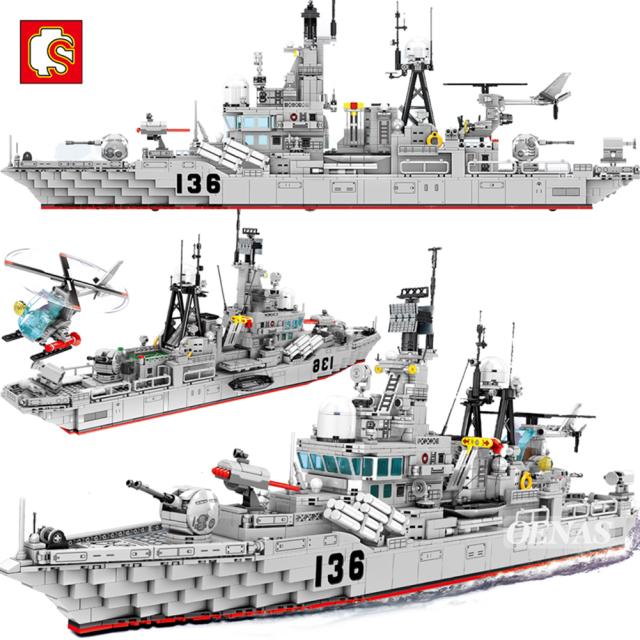 センボモックミリタリーチャイナ956駆逐艦海軍航空機陸軍軍艦大型モデルビルディングブロック建設子供男の子おもちゃギフト