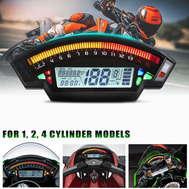 液晶ディスプレイ6モード色メーター走行距離計スピードメーター水温オイルユニバーサルモーターサイクル改造アクセサリー