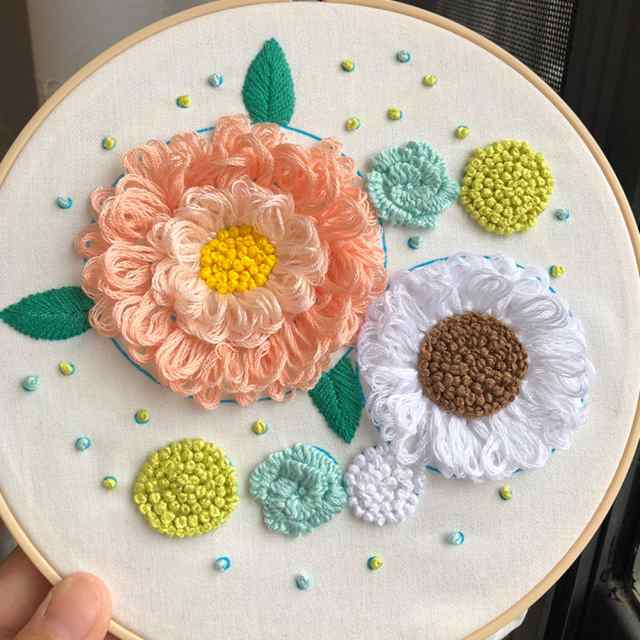 刺繍キット 初心者 5個 手作り 3d フラワー クロスステッチ
