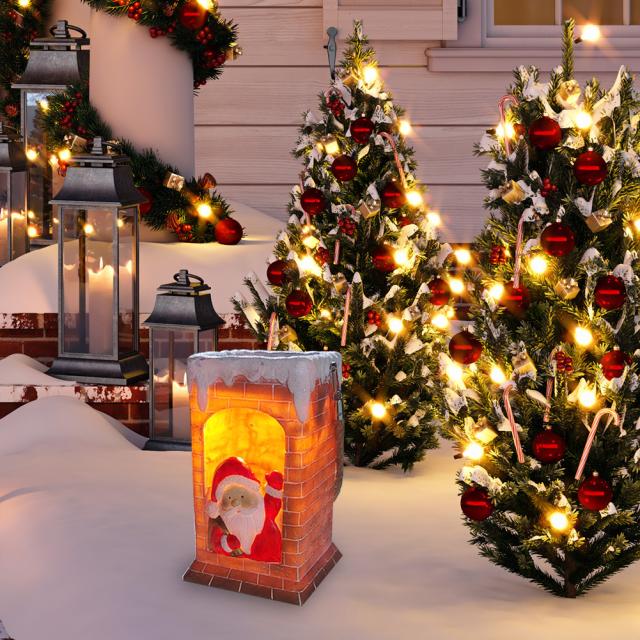Led ソーラーライト防水クリスマスサンタ煙突シャンデリア風景ランプ 