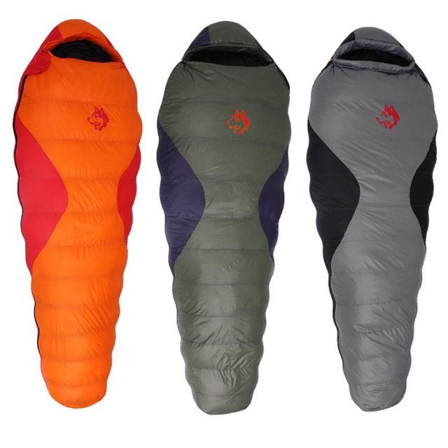 冬のサーマルシックニングトラベルキャンプにぴったりのウォームダウン充填寝袋ミイラスタイル