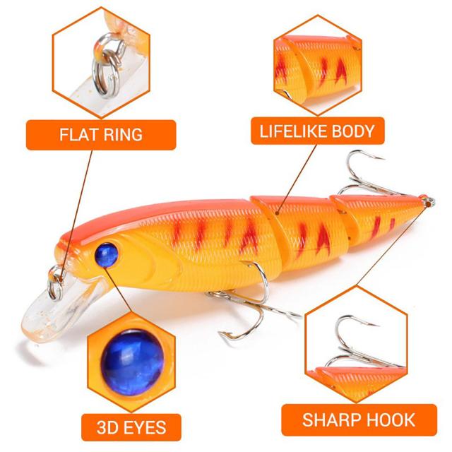 5 個 11.5 センチメートル/15 グラム 3 ジョイントセクション人工釣り