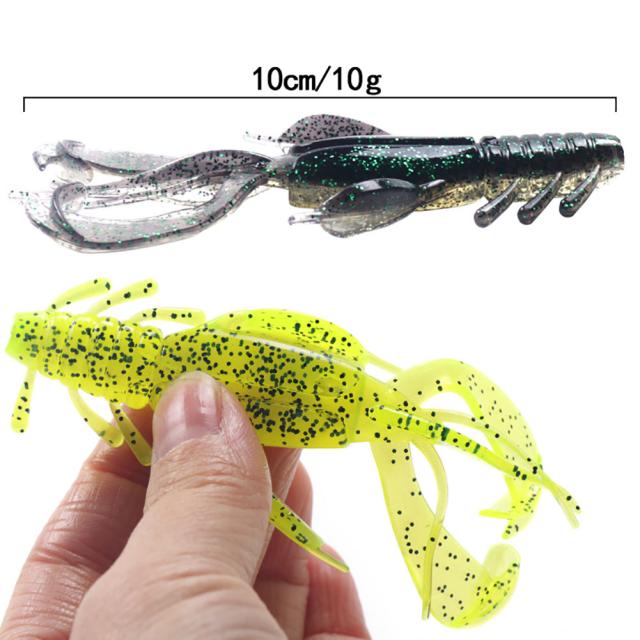 4 個 10 センチメートル/10 グラムソフト釣り餌ザリガニ形状偽餌釣り