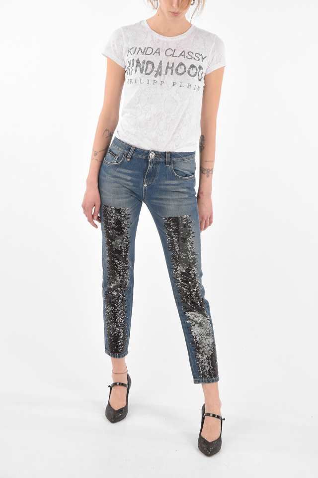 PHILIPP PLEIN フィリッププレイン デニム A18C WDT0848 PDE004N 08BS レディース SEQUINED DETAIL  BOYFRIEND DENIMS 【関税・送料無料】｜au PAY マーケット