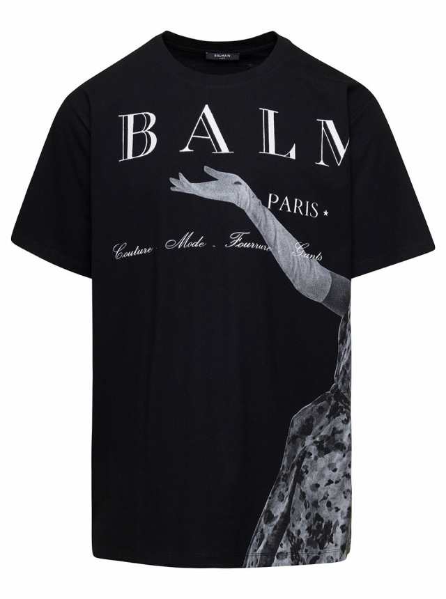 BALMAIN バルマン Black Tシャツ メンズ 秋冬2023 BH0EG010GD17EGP