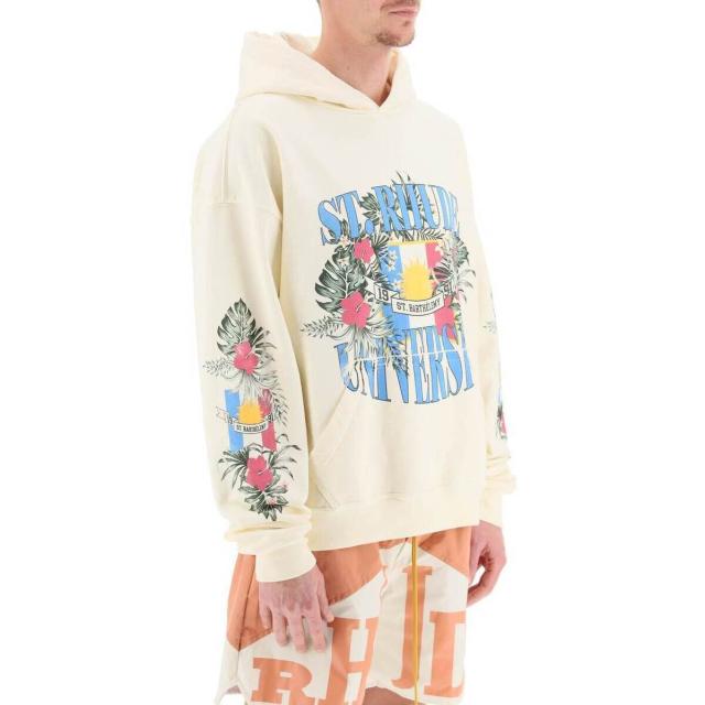 RHUDE ルード Bianco Rhude st. rhude university print hoodie トレーナー メンズ 春夏2023  RHPS23HO05826611 【関税・送料無料】【ラッ｜au PAY マーケット