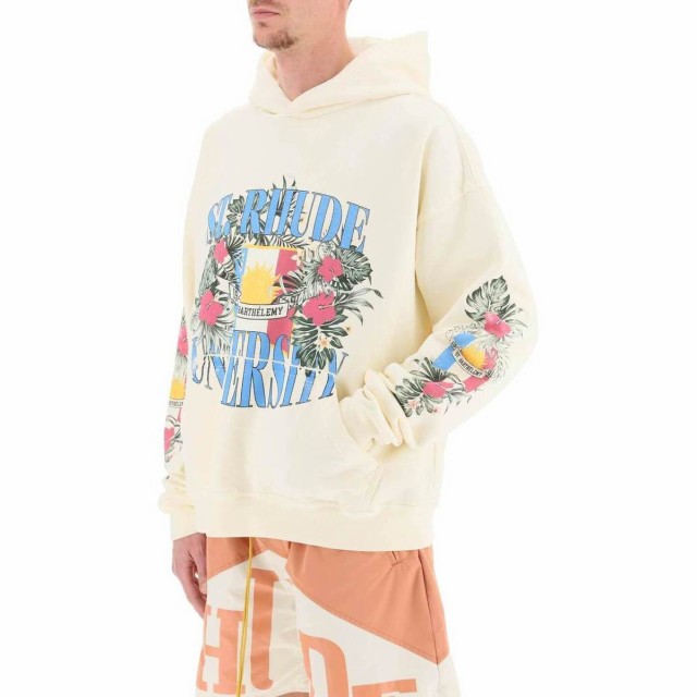 RHUDE ルード Bianco Rhude st. rhude university print hoodie トレーナー メンズ 春夏2023  RHPS23HO05826611 【関税・送料無料】【ラッ｜au PAY マーケット