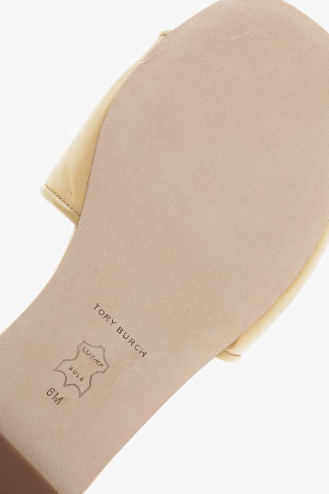 TORY BURCH トリー バーチ フラットシューズ 88744 0 700 レディース METAL LOGO LEATHER SLIPPERS  【関税・送料無料】【ラッピング無料｜au PAY マーケット