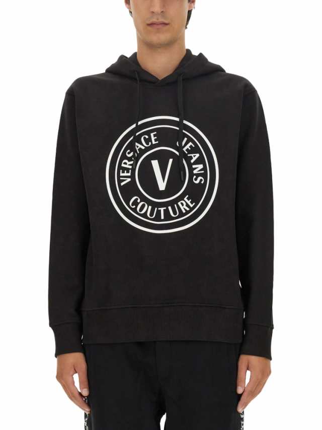 VERSACE JEANS COUTURE ヴェルサーチ ジーンズ クチュール ブラック NERO トレーナー メンズ 秋冬2023  75GAIT08_CF06T899 【関税・送料無｜au PAY マーケット