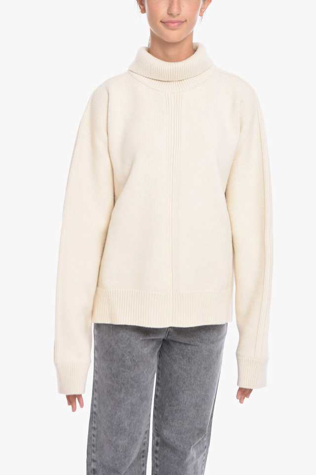 JIL SANDER ジルサンダー ニットウェア JSPT752056WTY21338/J 107 レディース CASHMERE-BLEND  TURTLE-NECK SWEATER WITH OPEN BACK 【関｜au PAY マーケット