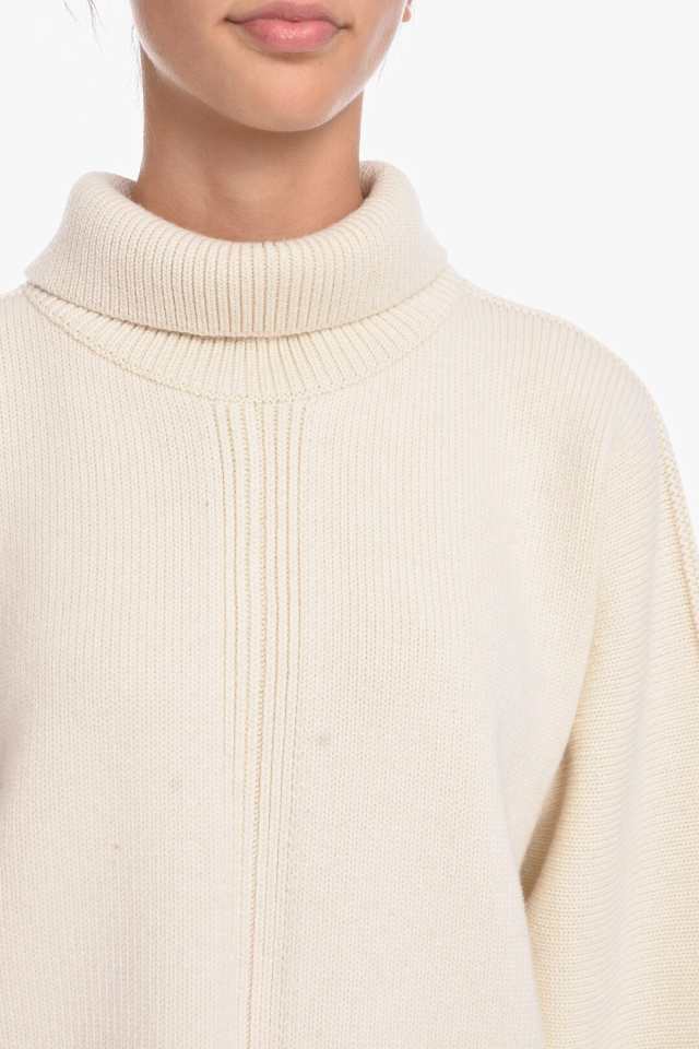 JIL SANDER ジルサンダー ニットウェア JSPT752056WTY21338/J 107 レディース CASHMERE-BLEND  TURTLE-NECK SWEATER WITH OPEN BACK 【関｜au PAY マーケット